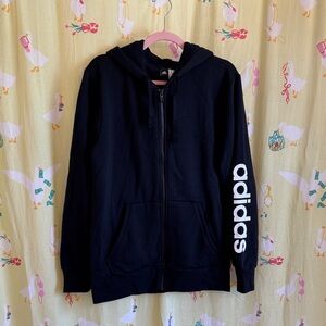 Adidas Black Hoodie with White Logo